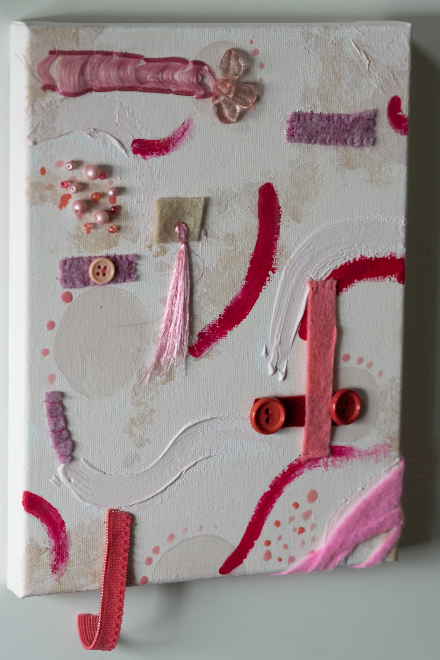 Pink (pair) Mixed Media Canvas #1