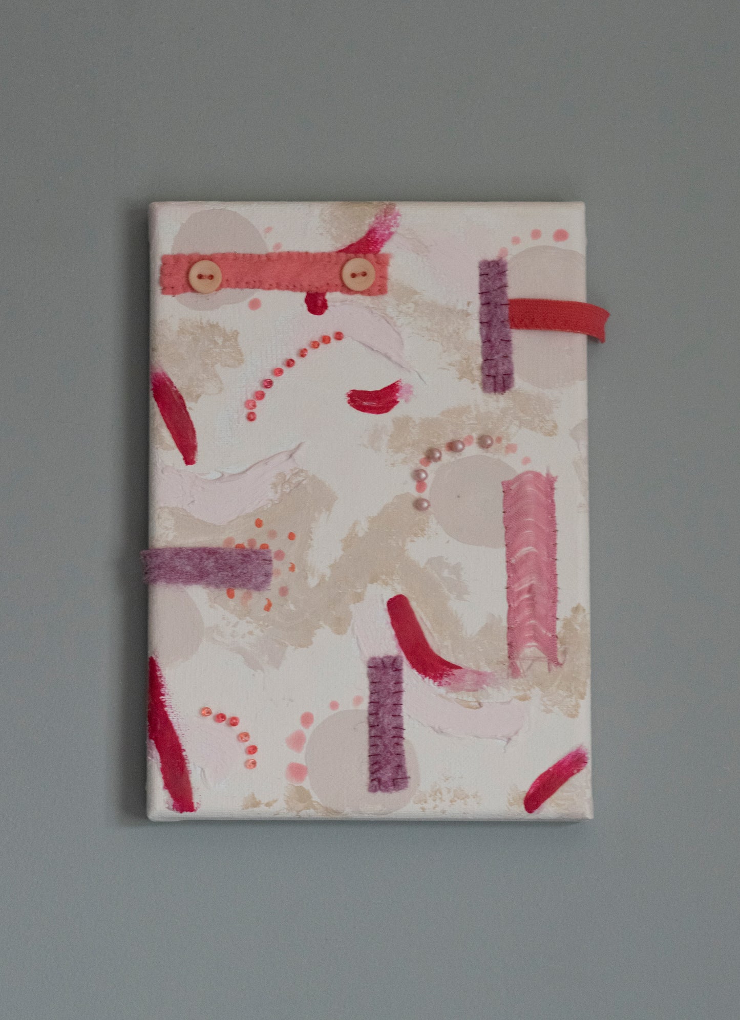 Pink (pair) Mixed Media Canvas #1